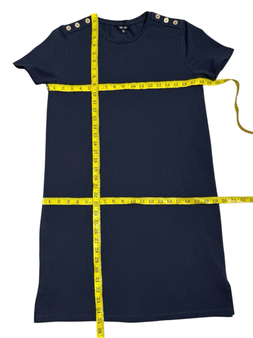 Saint + Sofia Easy Organic Cotton T-Shirt Midi Dress Blue Navy Size 6 - Picture 5 of 9